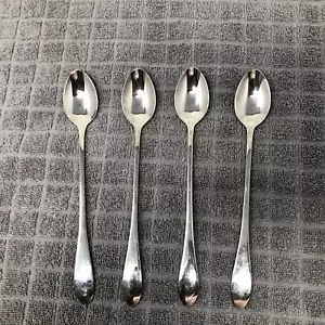 Gorham Meredith Glossy 18/8 Stainless-4 Iced Teaspoons Ridgeback 7-1/2" - Picture 1 of 9