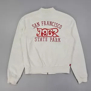 Levis Red Tab Womens Jacket White Small San Francisco LSC 64 State Park Varsity - Picture 1 of 11