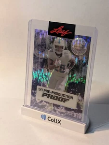 2023 Leaf Pro Set Devon Achane Pre-Produzione Proof 1/1 Miami Dolphins RARO NFL - Foto 1 di 2