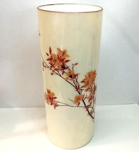 Gorgeous Cambridge Cylinder Vase Custard Opaline Blossom Branch Art Glass 10" - Picture 1 of 18