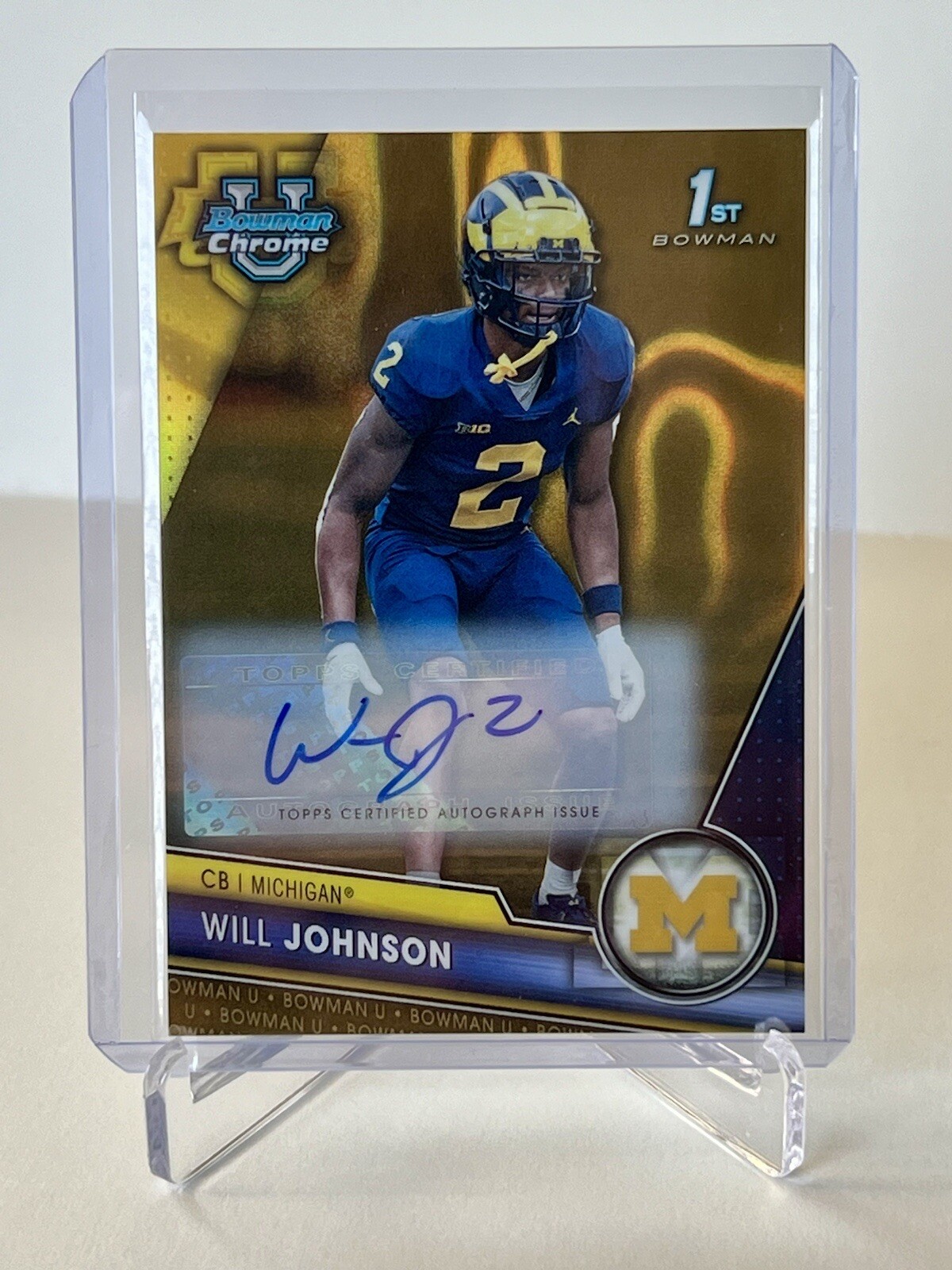 Will Johnson 2023 Bowman Chrome U Gold Lava Auto /50 Michigan Wolverines #157💎