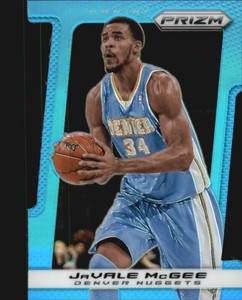 2013-14 Panini Prizm Prizms Light Blue Die Cut Nuggets Card #52 JaVale McGee/199