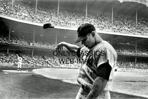 BASEBALL PLAYER LEGEND MICKEY MANTLE NEW YORK YANKEES STADIUM 12X18 PHOTO POSTER Cover