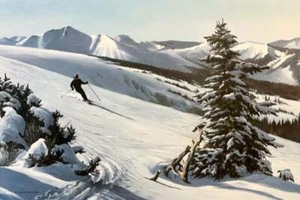 Maynard Reece - Hochland - Skifahrer - SELTENE P/P Lithographie - signiert - neuwertig - Bild 1 von 1