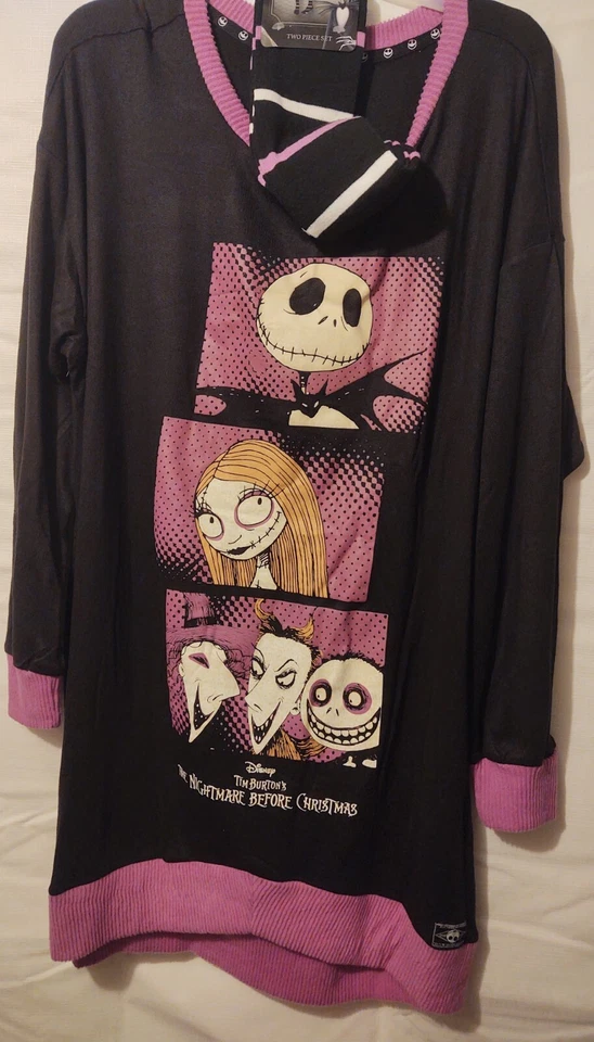Disney s Women s and Women s Plus Nightmare Before Christmas Sleepshirt with Soc