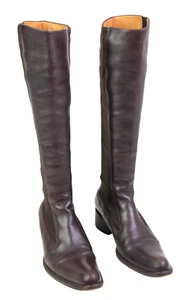 FREE LANCE BROWN GENUINE LEATHER MID HEEL ELASTIC SIDES PULL ON TALL BOOTS Sz 36 - Picture 1 of 9