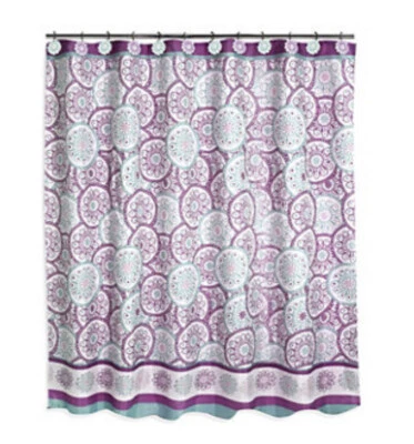 Cortina de ducha Dream Wheels material tela púrpura verde azulado 70 X 72 Foto 1 de 4