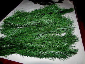 PINE BRANCH SHOOTS artificial, wire base 3-12" long green PRICE 4 for $1 (outsd) - Picture 1 of 3