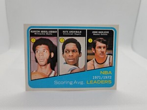  TOPPS 1971-72 NBA SCORING LEADERS ABDUL-JABBAR -ARCHIBALD- HAVLICEK #172