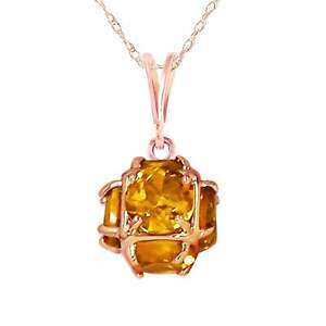 2.80 Carat 14K Solid Rose Gold Citrine Necklace Gemstone Class Deluxe 14"-24" 
