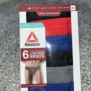 Mens Reebok Low Rise Performance Briefs 6 PACK (Size XL) BRAND NEW IN PACKAGE - Picture 1 of 5