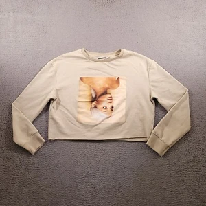 Ariana Grande Felpa Donna Piccola Beige Dolcificante Tour Cropped Personalizzata - Foto 1 di 12