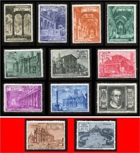 2 VATICAN FULL SETS 1949 Scott 122-131+E11-E12 ALL MNH/FLAWLESS ORIGINAL GUM/629 - Picture 1 of 24