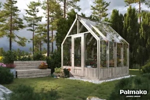 Gewächshaus Gartenhaus Glashaus EMILIA 240x244cm 4mm Echtglas / 44mm Holzelement - Bild 1 von 9