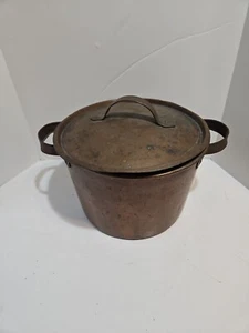 Vintage Antik Kupfer Kochtopf/Kessel mit KUPFER Griffen - Bild 1 von 11