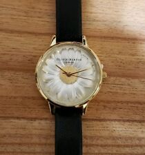 Olivia Burton Watch With 30mm White 3D Daisy Flower Face & Black Band 