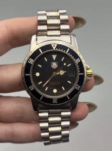 TAG Heuer Hombre Profesional 925.206G Esfera Negra Cristal Zafiro Dorado y SS - Imagen 1 de 13