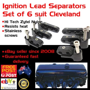New Black Ignition Lead Sep Brackets Mounts S/less Screws Fits Cleveland - Picture 1 of 3