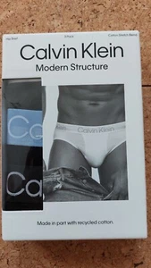 Calvin Klein Mens Modern Structure Hip Briefs Pack of 3 Size M (32-34) New - Picture 1 of 6