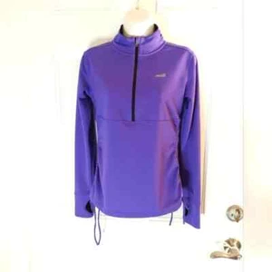 AVIA Purple Long Sleeve 1/2 Zip Gathered Sides Athletic Pullover Jacket Size S - Picture 1 of 4