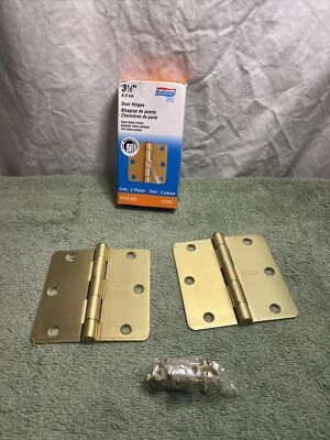 Lote de 3 bisagras de puerta National chapadas en latón satinado de 3,5" × 3,5" con tornillos R3 Foto 1 de 4