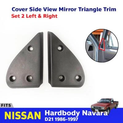 Interior Side Mirror Cover Trim Fits Nissan Hardbody D21 Pickup 1986-97 Pair New Foto 1 de 4