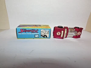 MATCHBOX S/F NR.  19-B ROAD DRAGSTER RARITÄT LILA KAROSSERIE, SELTENE SCORPION ETIKETTEN NEUWERTIG IN VERPACKUNG - Bild 1 von 6