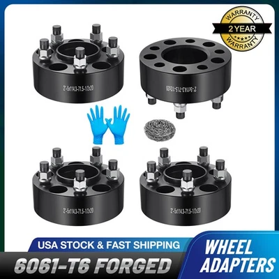 4pcs 2" 5x4.5 Hubcentric Wheel Spacers 1/2"x20 For Jeep Cherokee Wrangler TJ XJ - Image 1 of 4