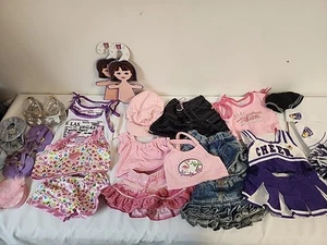 Build A Bear Clothes Lot Pajamas Cheerleader Outfit Skirts Satin Shorts Shoes - Picture 1 of 13