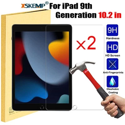2Pcs For iPad 10.2 in 9th 8th 7th Generation 9H Tempered GLASS Screen Protector - Image 1 of 4