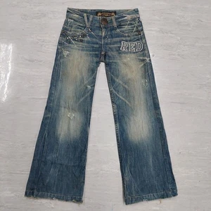 red pepper jeans wide leg distressed denim - Picture 1 of 10