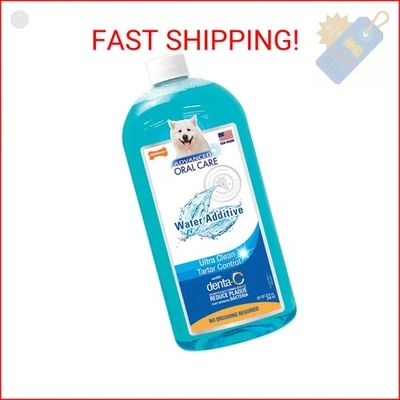 Aditivo de agua dental para mascotas Nylabone Advanced Bucal Care, removedor de sarro líquido y B Foto 1 de 2