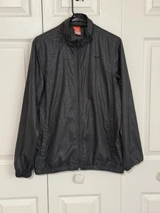 Women's Nike Athletic Windbreaker Jacket Sz XL Black Zip up Jacket - Picture 1 of 10