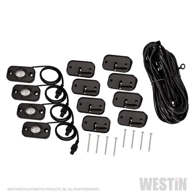 Westin 09-80015 Black Led Rock Light Kit Fits For Jeep Wrangler Jk 2007-2018 Foto 1 de 3