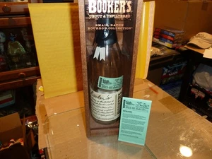 BOOKER’S BOURBON - Empty 2023-03 Bottle, Wooden Display Box W Batch Card - Picture 1 of 6