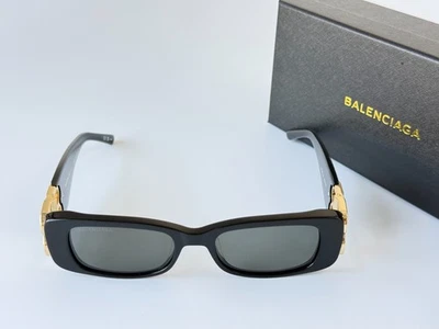 Auténticas gafas de sol unisex Balenciaga BB0096S negras/grises borde completo rectangulares Foto 1 de 4