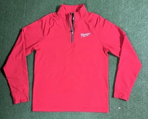 Milwaukee Tool Cutter & Buck 1/4 Zip Pullover Mens Small Red Long Sleeve Sweater - Picture 1 of 13