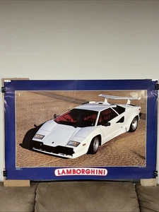 Vintage Lamborghini Poster 1988 One Stop Posters 35” X 23” Tape Marks On Corners - Picture 1 of 8