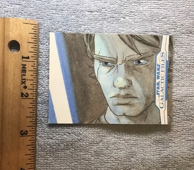 Tarjeta coleccionable boceto Jedi de Anakin Skywalker de Star Wars de Jude Gallagher Foto 1 de 4