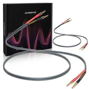 2 Pack 12AWG 4m High-End HiFi OFC Speaker Cable with Banana Plugs, 1 Pair Bi-... - Picture 1 of 7
