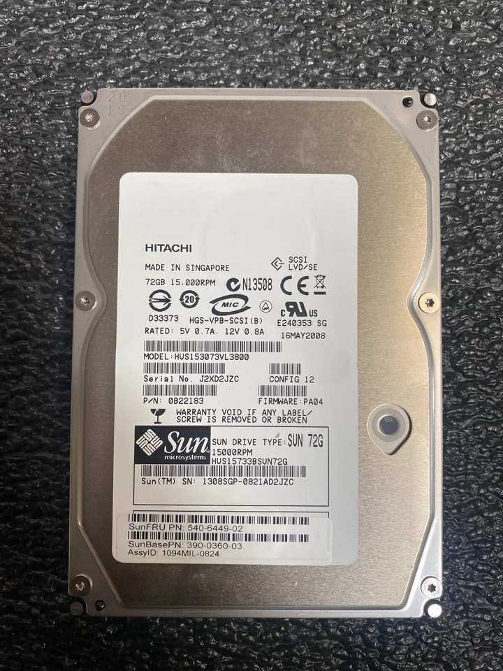 SUN 540-6449 73GB 15K U320 390-0360 QTY XTA-SC1NC-73G15K NEW no bracket - Image 1 of 1