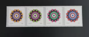 US SC #4722-4725 Coil Strip Of 4 Stamps Kaleidoscope Flowers MNH. Number on back - Picture 1 of 2
