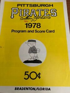1978 Pittsburgh Pirates Mlb Baseball Spring Training Program
