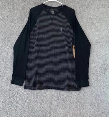 Rugby University Mens Gray Black Round Neck Long Sleeve Raglan T-Shirt Size M - Image 1 of 4