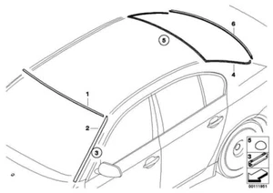 ORIGINAL BMW Profilrahmen Dichtung Heckscheibe unten 5er E60 51317115413 - Bild 1 von 1