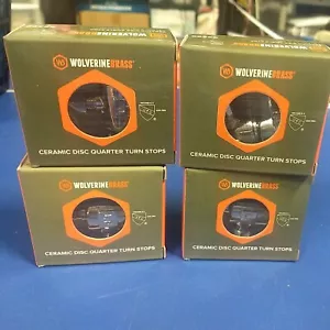 4 ea WOLVERINE BRASS 1/2" Pex x 1/4 OD" Com.Nl Ceramic Disc 1/4 Turn Stops - Picture 1 of 6