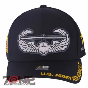 NEW! US ARMY AIR ASSAULT FLAG USA BALL CAP HAT BLACK - Picture 1 of 4