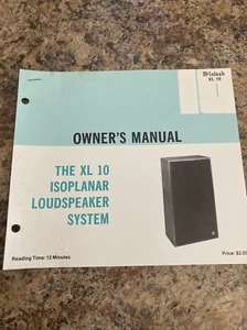 McIntosh XL 10 Loudspeaker Speakers Rare Original Factory Owner's Manual Loose - Picture 1 of 3
