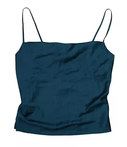 Hippie Rose Satin einfarbig ärmellos Rundhalsausschnitt Junior Top S neu mit Etikett kristallgrau - Bild 1 von 1