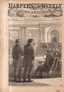 1868 Harpers Weekly original print - Reading Impeachment charges against Johnson - Picture 1 of 1